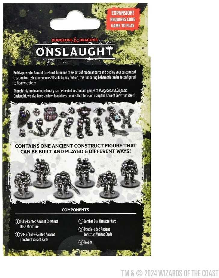 Dungeons & Dragons Onslaught Ancient Construct Expansion by Wiz Kids LLC, Silver Metallic with Blue Accents, Board Game Expansion
