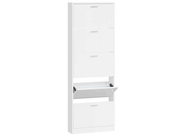 “Rabais  Armoire à chaussure Cabinet de chaussures - JILLE'S - étagère à couloir Blanc brillant 59x17x169 cm Bois ingénierie SOLO405