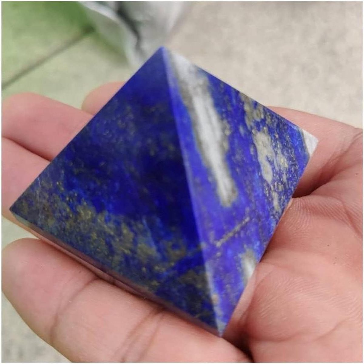 Blauwe Kristallen Piramide Edelsteen Decoratie 5 cm