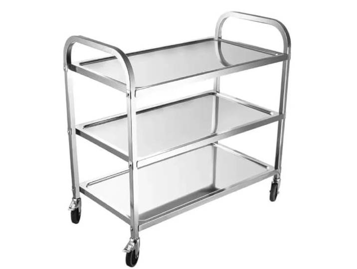 XPJYUA Service Servierwagen Speisewagen aus Edelstahl Verdicktes Handwerkzeug mit Rad, Hotel, Restaurant, Kantine, Gewerbe