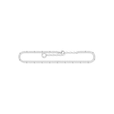 Fußkette THOMAS SABO "doppelreihig" Gr. 27, silber (silberfarben), Fußketten, Damen, 27, Silber 925 (recycelt)