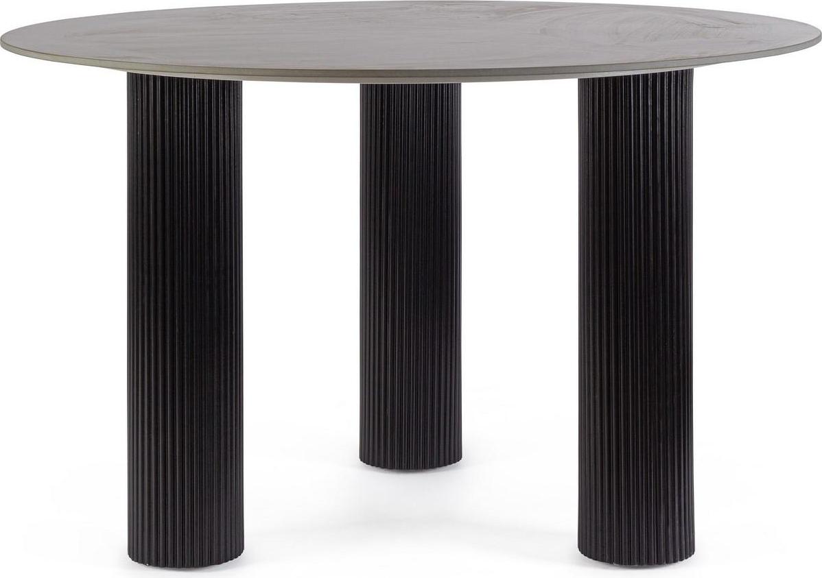 Tisch Bamira 120 x 120 x 76 cm MDF Feinsteinzeug Schwarz