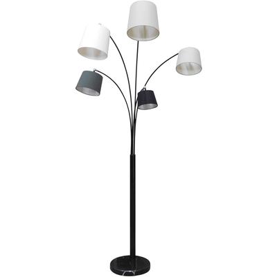 SALESFEVER Stehlampe "Maxim", grau (hellgrau, dunkelgrau, weiß, schwarz), 5, H: 213cm, Leuchten, Lampenschirme und Arme beweglich, Stehlampe