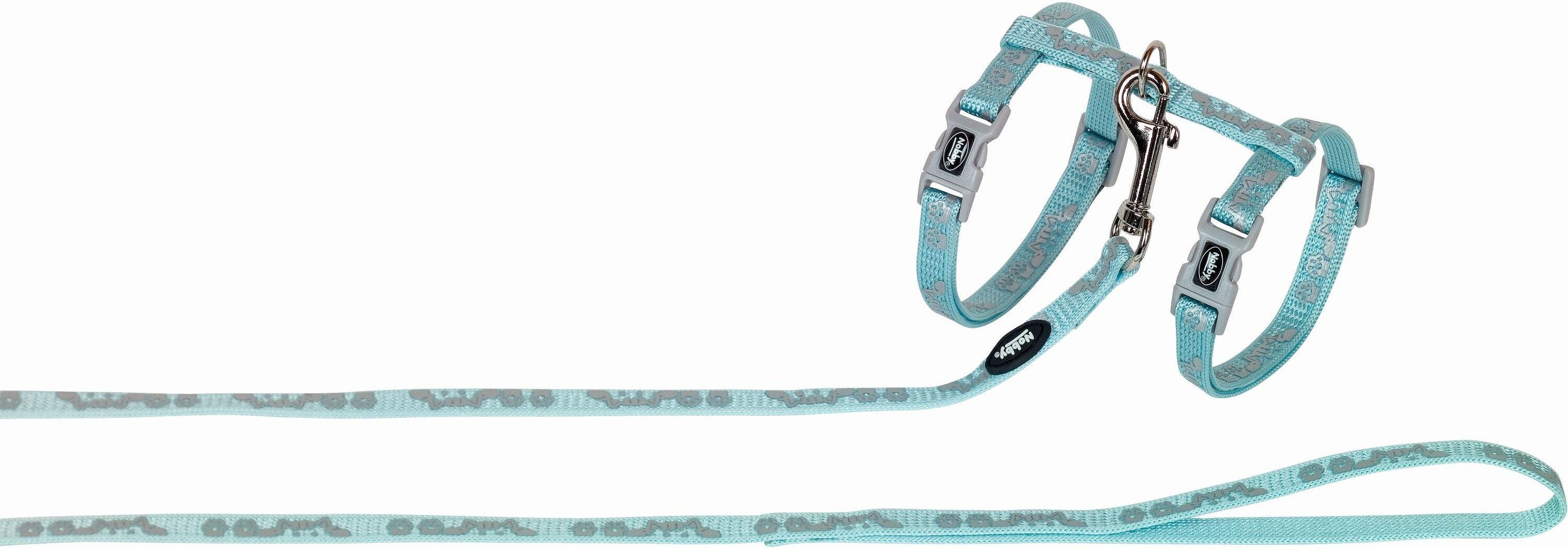 Katzen-Halsband NOBBY "Garnitur Hidin", blau (hellblau), Nylon, Tier-Halsbänder, Katzen-Halsband hellblau Einheitsgröße