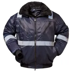 Pilotenjacke 4in1 mit Reflexstreifen "ROGNAN" marine - 3XL - Blau