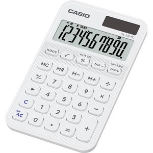 Casio Taschenrechner SL 310YC WE, mit Zeitberechnung, 10-stelliges LC-Display, Solar- & Batteriebetrieb