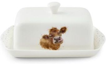 Royal Worchester "Portmeirion Wrendale Designs Covered Butter - Cow - 7.2""W, 4.5""L, and 3.2""H"