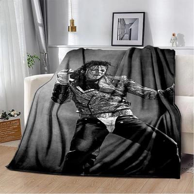 Shop Station Michael Jackson Retro Flannel Blanket Soft Music Throw Blanket For Sofa, Bed & Travel a 29.53 39.37 In