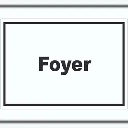 HB-Druck Foyer Aufkleber mit Text Eingangshalle Empfangshalle waagerecht A6 (105x148mm)