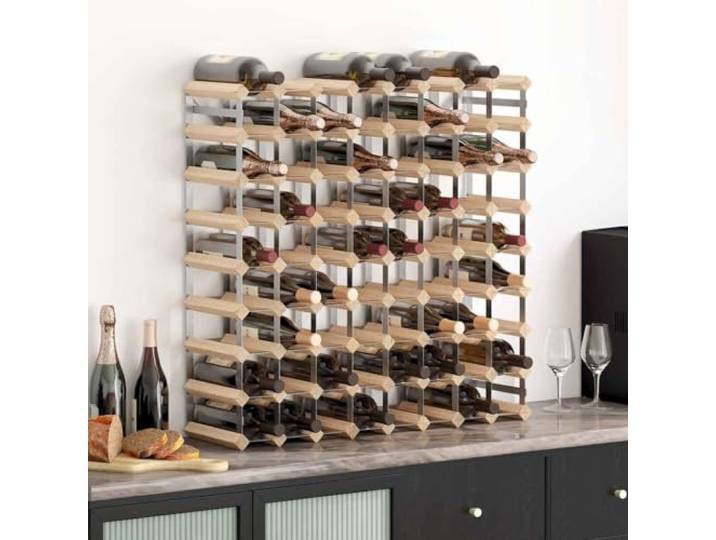 HBBMGYD Weinregal, Massivholz, 72 Flaschen Verzinkter Stahl, rustikales Design, einfach zu montieren, langlebig