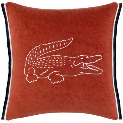 Dekokissen LACOSTE "LBREAK", rot (sierra), B:45cm L:45cm, Baumwolle, Polyester, Dekokissen_Sitzkissen_Kissenhüllen, Mit Lacoste-Krokodil in weißer Stickerei