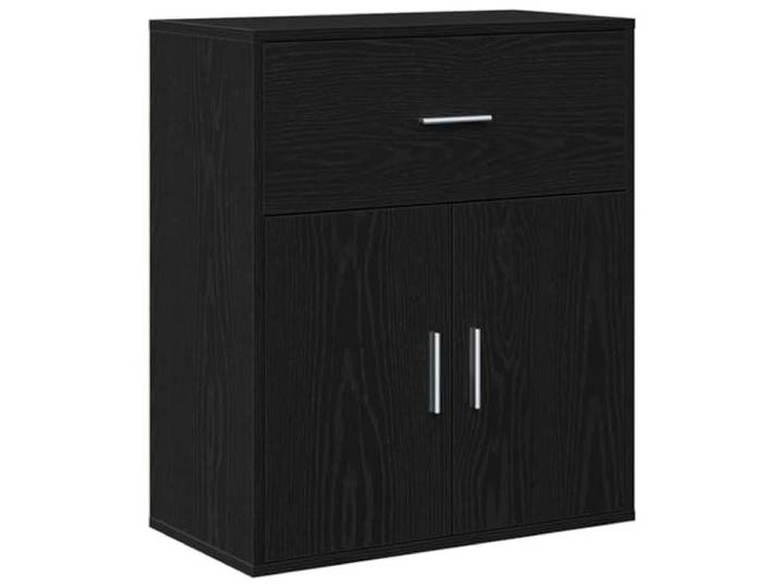 GFMGUEMV Sideboard Schwarz Eichen-Optik 60x31x70 cm Holzwerkstoff mit Türen Rechteckige Form, Stangengriffe, glatte Oberfläche, pflegeleicht, vielseitig einsetzbar, stabil im Alltag