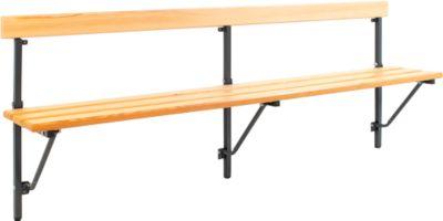 Klappbank, Holz, 2000 mm breit, anthrazit (RAL 7016)