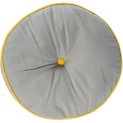 BODENKISSEN rund, grau-gelb, Ø 43/7 cm