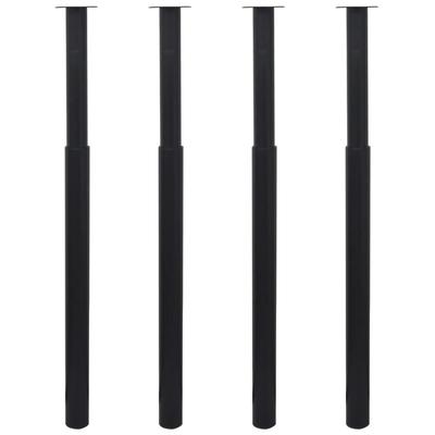 Helloshop26 - Set mit 4 verstellbaren Teleskop-Tischbeinen Höhe 710 x 1100 mm modernes Design sehr robust schwarzes Eisen