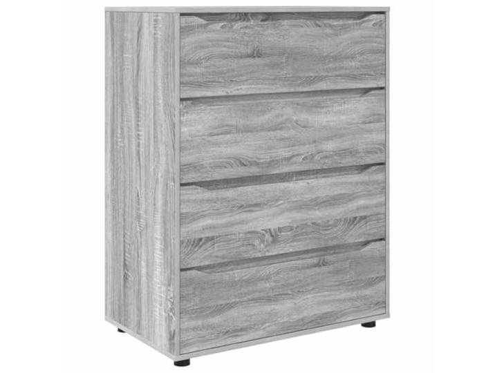 HKTMGDNG Speicherschrank Graues Sonoma 80x48x105 cm Holzwerkstoff Kompakte Kommode fürs Schlafzimmer und Wohnzimmer mit vier Schubladen für viel Stauraum und verstellbarer Höhe.