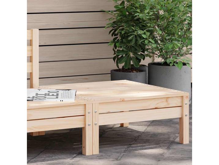 vidaXL Corner Sofa Solid Pine Wood Natural Pine Standard