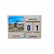 Bethel proWerk Jahreskalender Fresh - bunte Schrift - Holz - klein - 40 x 27 cm 301716