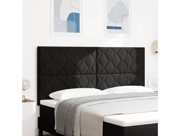 KTHLBRH Kopfteil mit Blöcken aus schwarzem Diamant, 180 cm, weicher Samt, Höhe verstellbar 78 cm oder 88, robuste Konstruktion aus massivem Kiefernholz, ideal