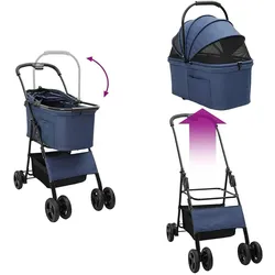 vidaXL Olhono (4 Räder) (Hund, Katze, Faltbar), Tiertransport