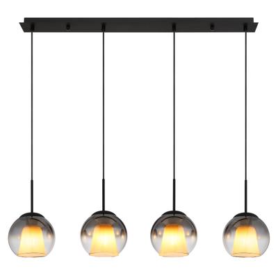 GLOBO LIGHTING Hängeleuchte "BARRY", schwarz, 4, H: 120cm, 1 Stk., Leuchten, Hängelampe/Pendelleuchte/Esszimmer/Wohnzimmer/Esstisch, Hängeleuchte