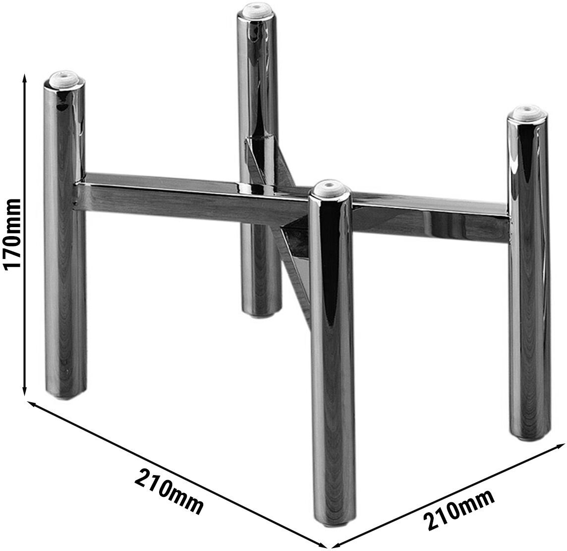 GGM Gastro (3 stuks) Buffetstandaard - RVS - 210x210mm - Hoogte: 170mm chroom