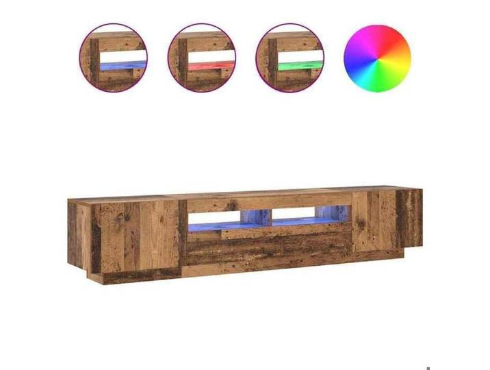 TV Cabinet with LED Lights Old Wood 78.7x13.8x15.7  Engineered Wood