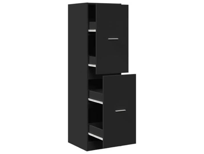 KLGBNCVE Apothekerschrank Schwarz 40x41x144,5 cm Holzwerkstoff Metallschienen, elegante Griffe, Auszugschrank, Beistellschrank, Kommode, Küche, Wohnzimmer, Büro