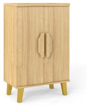 Costway Buffet Cabinet with Double Doors and Raised Legs-Natural