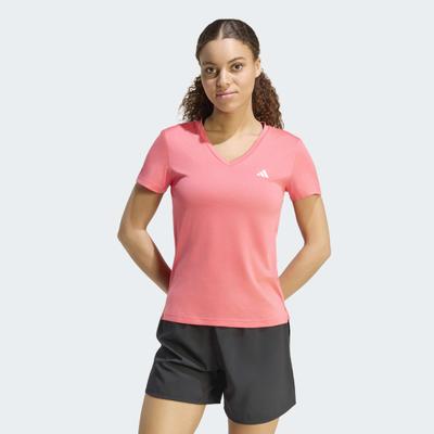 T-Shirt ADIDAS PERFORMANCE "ADIDAS WORKOUT ESSENTIALS MIT V-AUSSCHNITT", Damen, Gr. XS, pure turbo, Obermaterial: 93% Polyester, 7% Elasthan, V-Ausschnitt, Shirts T-Shirt, mit V-Ausschnitt, ohne Verschluss