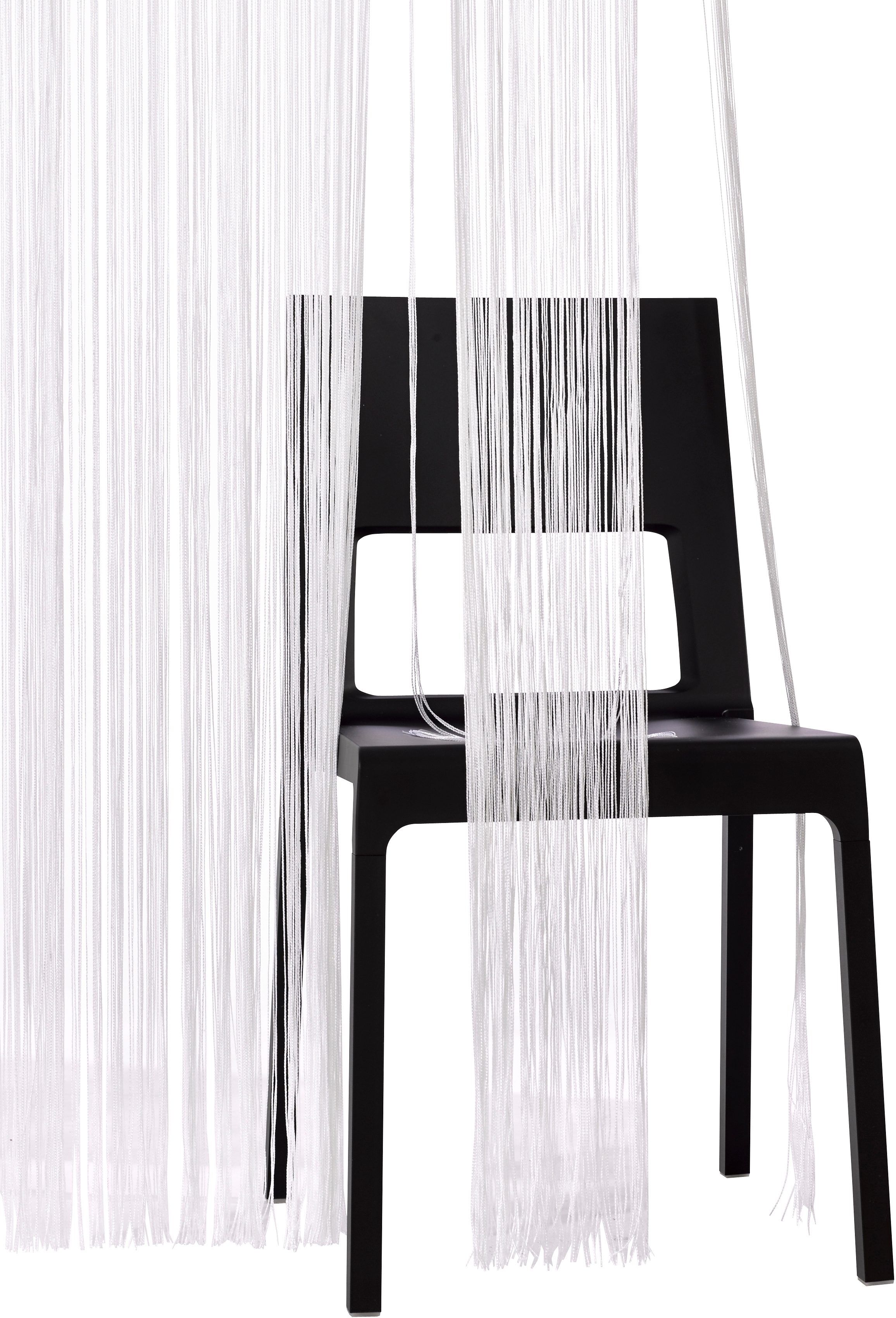 Fadenvorhang GOODPRODUCT "Fao-Uni" Gr. 1, weiss (weiß), B:95cm H:145cm, Polyester, Gardinen, Fadenvorhang, Kräuselband, multifunktional, transparent, Polyester, pflegeleicht weiß 145cm, Stangendurchzug, 95cm