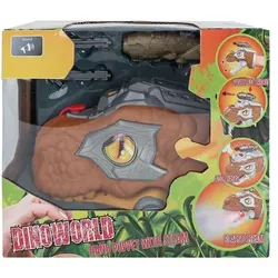 Dinoworld Dinosaurier-Handpuppe mit Dampflicht und Sound, 17 cm