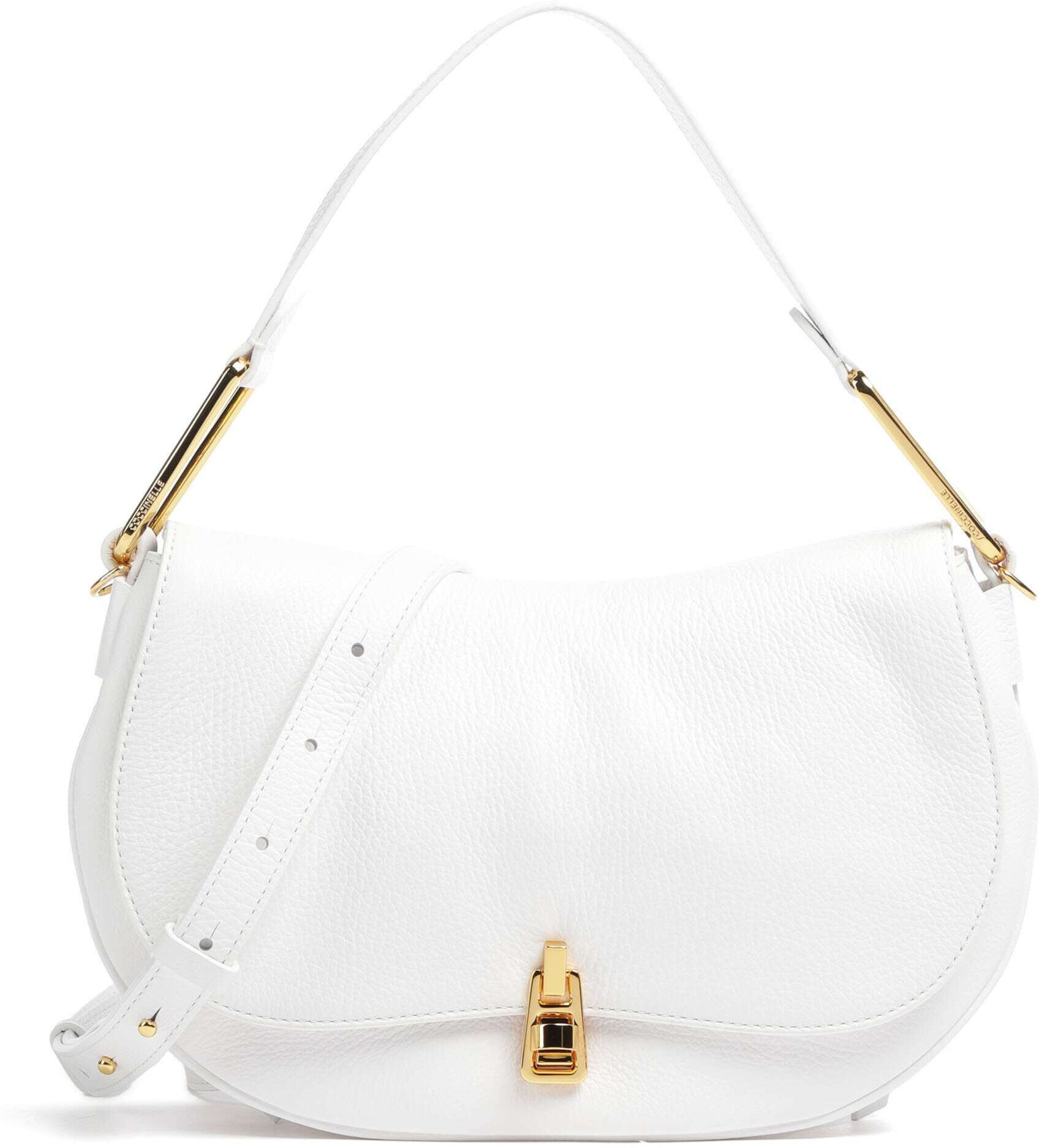 Coccinelle Magie Soft Schultertasche aus Leder, weiß