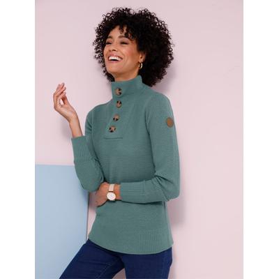 Troyer CLASSIC BASICS "Langarm-Pullover", Damen, Gr. 52, jade, 100% Polyacryl, unifarben, Pullover Troyer
