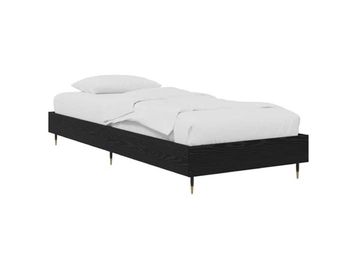 Keeushr Bettrahmen Schwarze Eiche 80 x 200 cm Holzwerkstoff Rechteckiges Design, fester Lattenrost, platzsparend, stabiles Gestell, einfache Pflege, für kleine Wohnungen