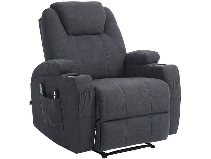 CLP Sessel Stoff dunkelgrau, Dunkelgrau, Metall, 83x105x94 cm, Wohnzimmer, Sessel, Polstersessel