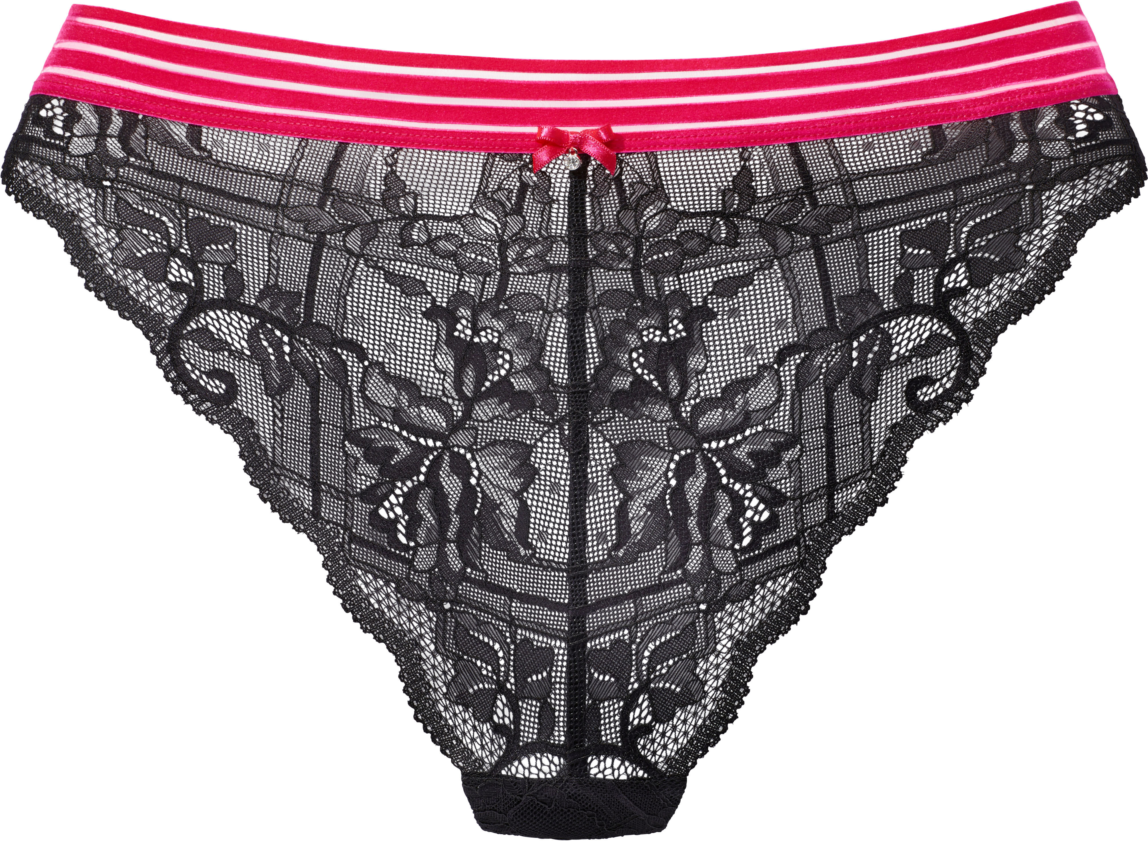 Tanga VIVANCE, Damen, Gr. 48/50, schwarz, Spitze, Obermaterial: 88% Polyamid, 12% Elasthan, Unterhosen Tanga, aus elastischer Spitze mit modischen Kontrastfarben schwarz 48/50