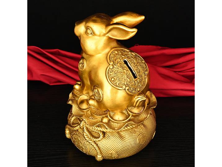 Bol au trésor lapin en cuivre, tirelire, ornement, décoration artisanale pour la maison