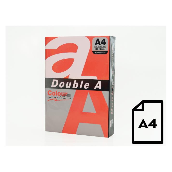 Double A Farbiges Papier, 80g, A4, 500 Blatt, Ed (A4, 500 Blätter, 80 g/m²) (DA-Red)