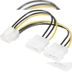 Renkforce Strom Y-Kabel [2x IDE-Strom-Stecker 4pol. - 1x PCIe-Stecker 8pol.] 0.15 m Gelb, RF-4233375