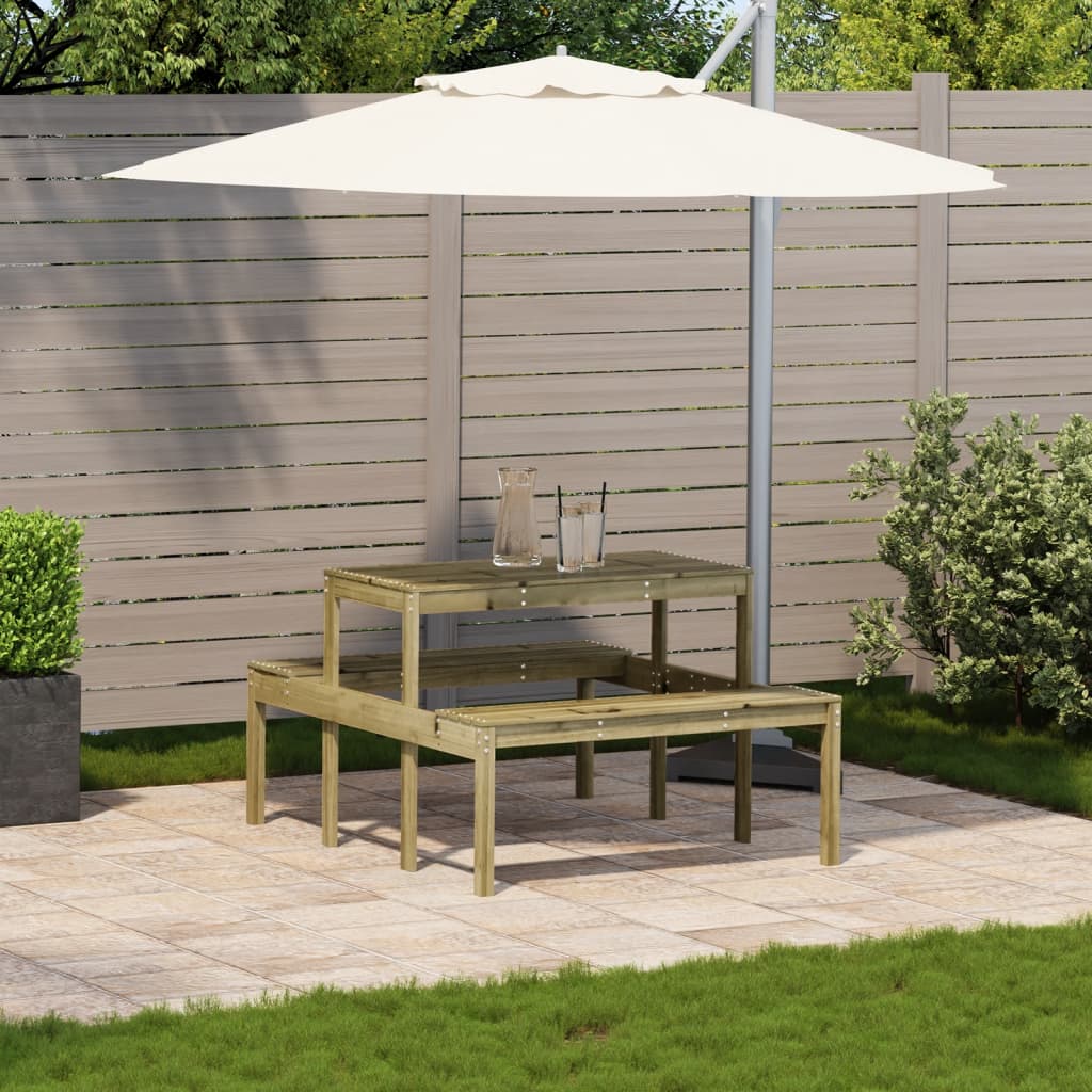 vidaXL Table de pique-nique 110x134x75 cm bois de pin imprégné