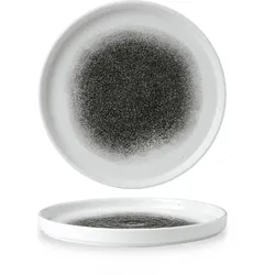 Churchill Raku Quartz Black Teller Rund Mit Erhoehtem Rand 21cm