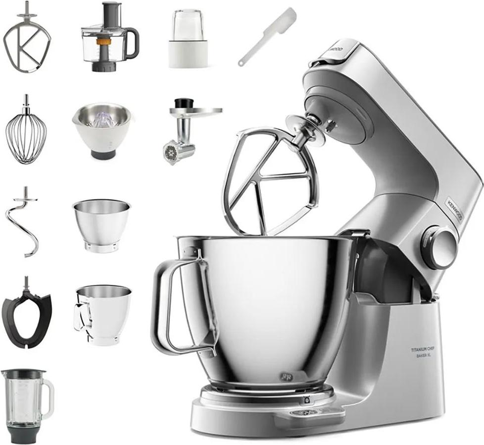 Kenwood Titanium Chef Baker XL Silver KVL85.704SI, 7 l, Silber, Drehregler, Edelstahl, Edelstahl, 1200 W