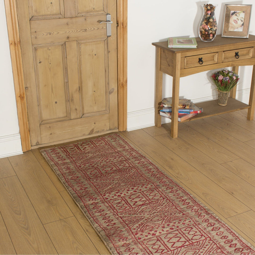 ClassicLiving Bader Tufted Taupe Red Indoor Rug Red;Brown Runner 80cm x 270cm