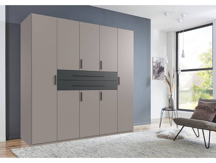 Drehtürenschrank Digit Typ A 225cm Grau/Beige/Saharagrau/Graphit