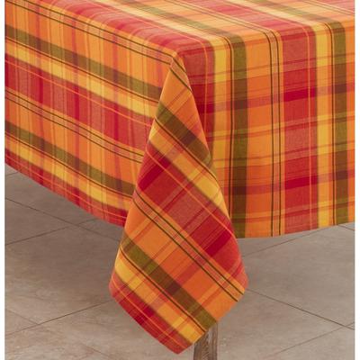 Saro Lifestyle Autumn Plaid Cotton Tablecloth