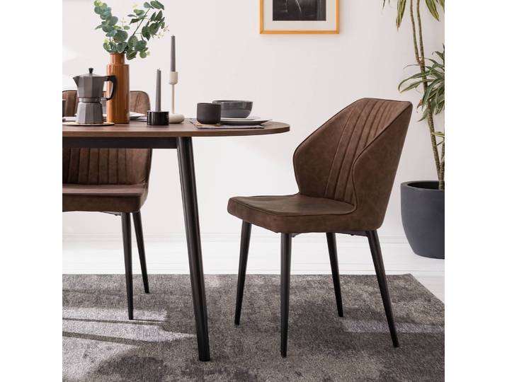 Chaises Watson lot de 2 49 x 84 x 61cm Marron/Marron vintage