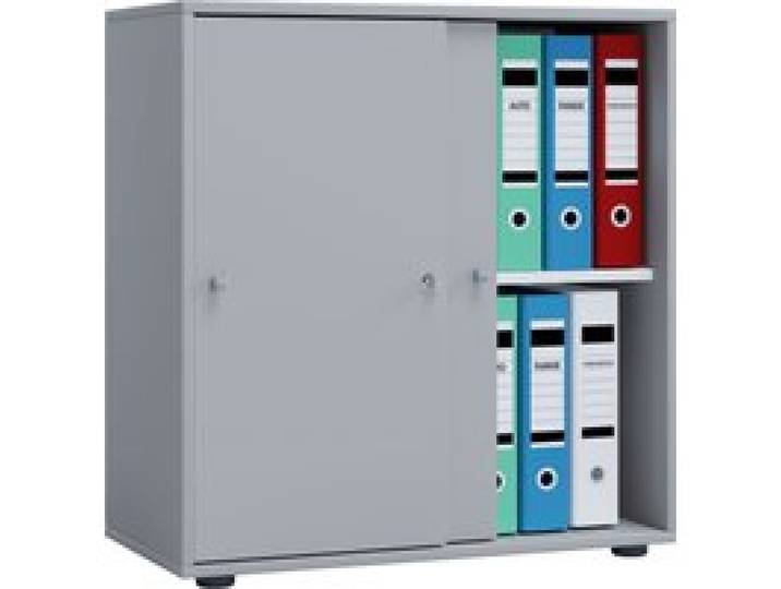 Armoire de bureau Lona (portes coulissantes, gris, L)