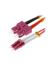Helos Patch-Kabel LC Multi-Mode M bis SC multi-mode M 2 m Glasfaser 50/125 Mikrometer OM4 Erikaviolett (115755)
