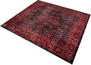 Drum N Base Vintage Drum Rug Black-Red noir